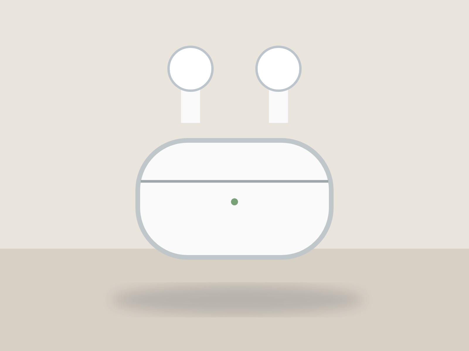 White earbuds case